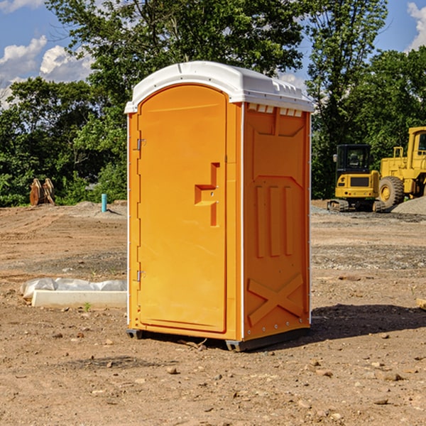 how often are the porta potties cleaned and serviced during a rental period in Spink County South Dakota